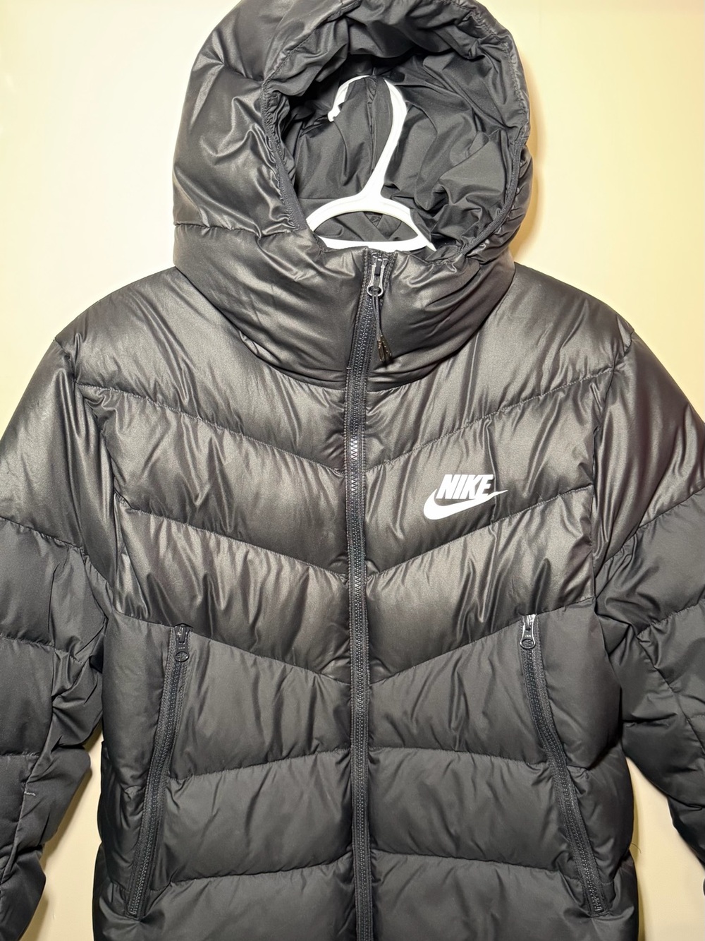 Nike Women’s Black Hooded Puffer Jacket with Logo